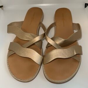 Michelle McDowell Women’s Gold Leather Sandals Size 7